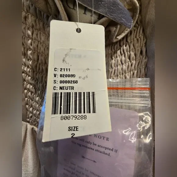 BHLDN Elsie Straight-Neck Satin A-Line Gown NWT Sz 2 - Picture 10 of 11